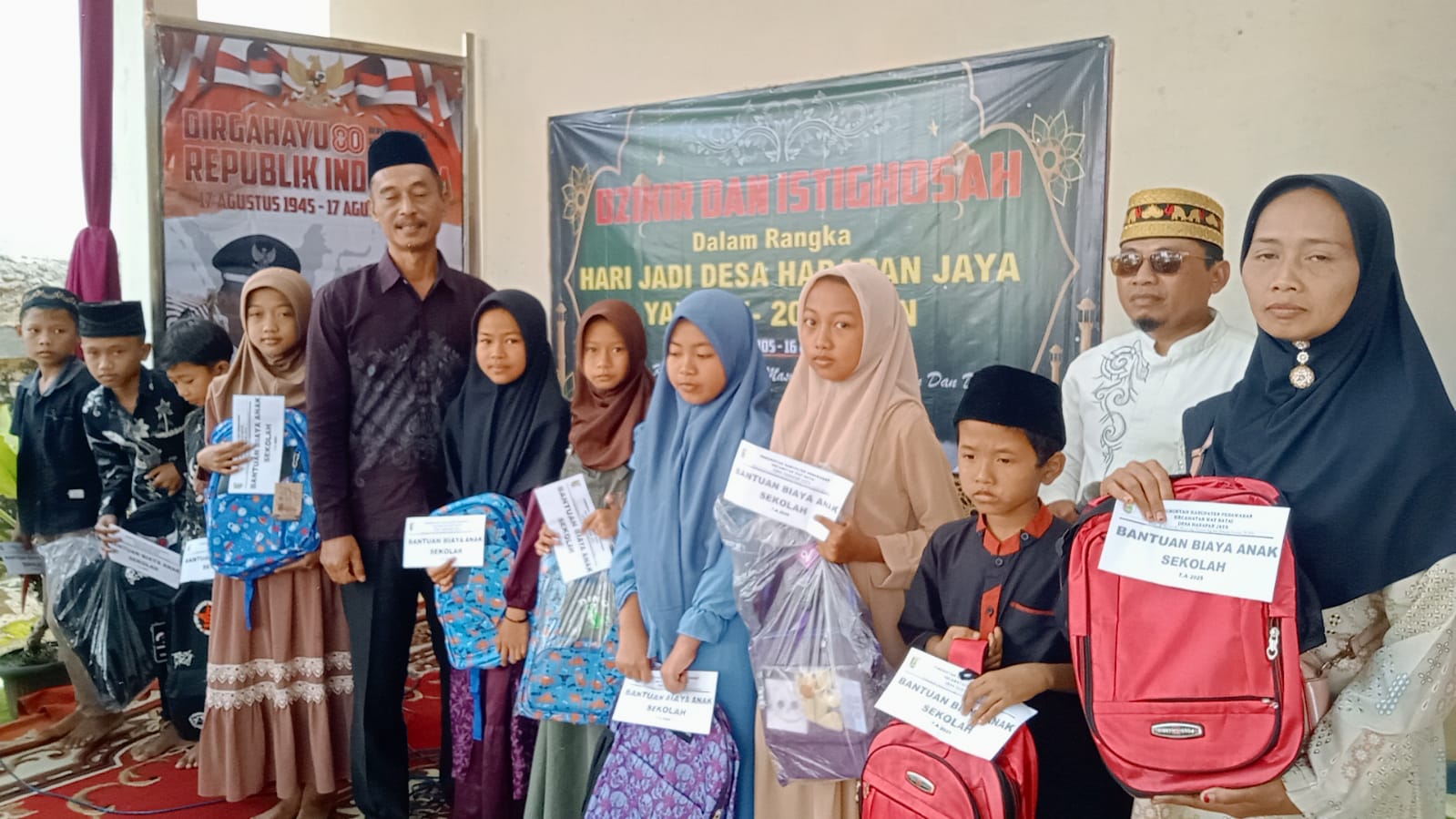 Peringati HUT Ke-20, Desa Harapan Jaya Gelar Zikir, Istighosah, Dan Santuni Anak Yatim