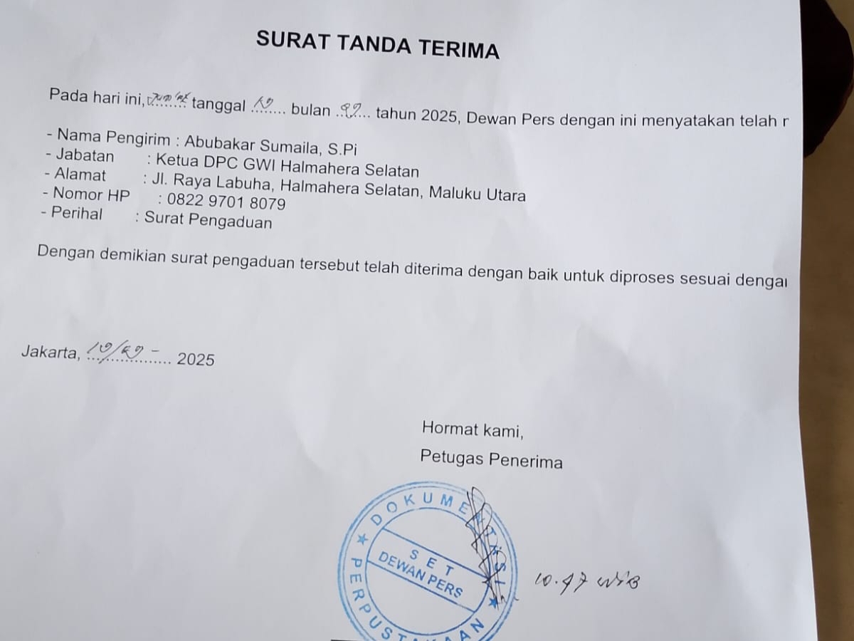 Diberitakan Main BBM Bersubsidi, Ketua GWI Halsel Adukan Situs Jurnal Ke Dewan Pers.